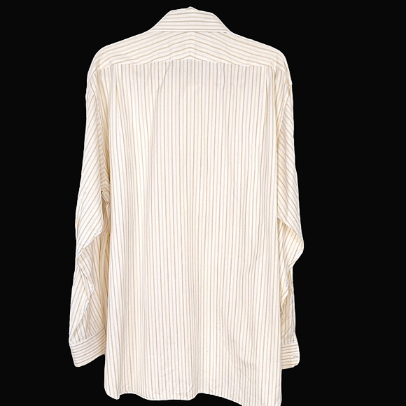 Burberry London Men's Yellow and White Striped Dress Shirt Neck size 17 - Picture 2 of 7
